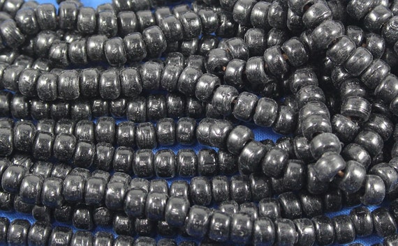 3 Long Strands Apprx 300 Beads Total Handmade Real Glass 9mm Crow Beads Yellow