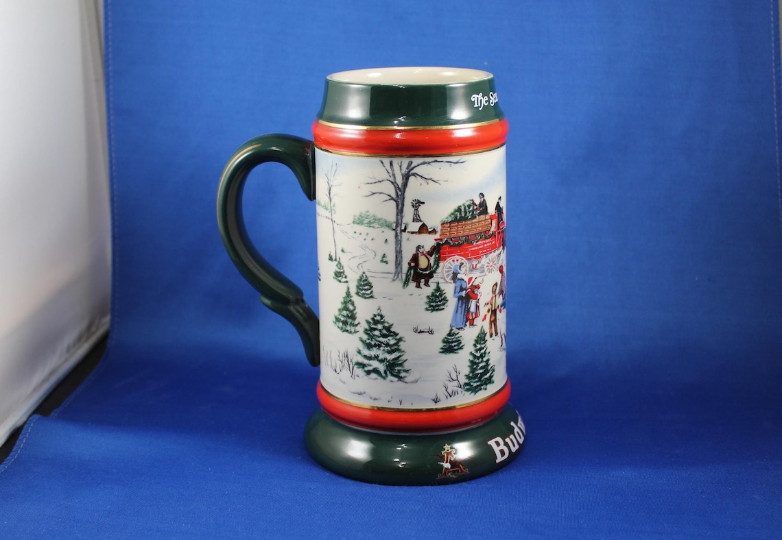 Budweiser Stein 1991 Christmas Stein CS133 Holiday Series Etsy