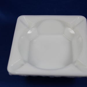 White Milk Glass Ashtray by Westmoreland, Gapes and Leaves Pattern, Vintage Estate Finds