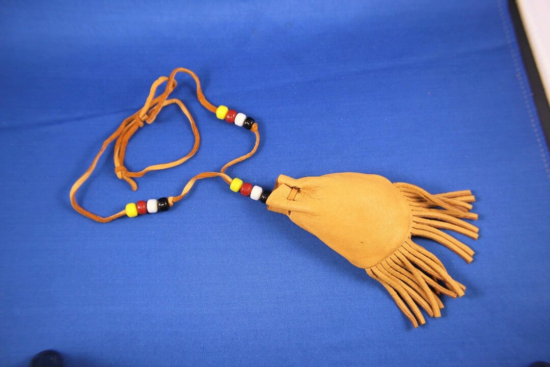 Leather Medicine Bag Necklace MB4 White Sage Filled Pouch Etsy