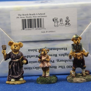 Boyds Bearly Built Villages, Accessories for Boyds Bearly A School, 3 piece set