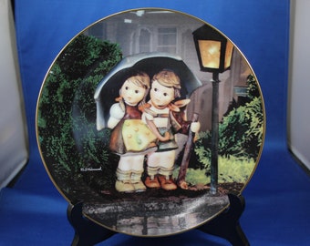 Hummel Plate " Stormy Weather ",  Little Companions, Danbury Mint, Limited Edition, Made in Switzerland, Wall Decor, 8" plate