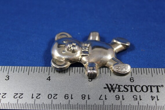 Sterling Silver Teddy Bear Brooch, Vintage Estate… - image 9