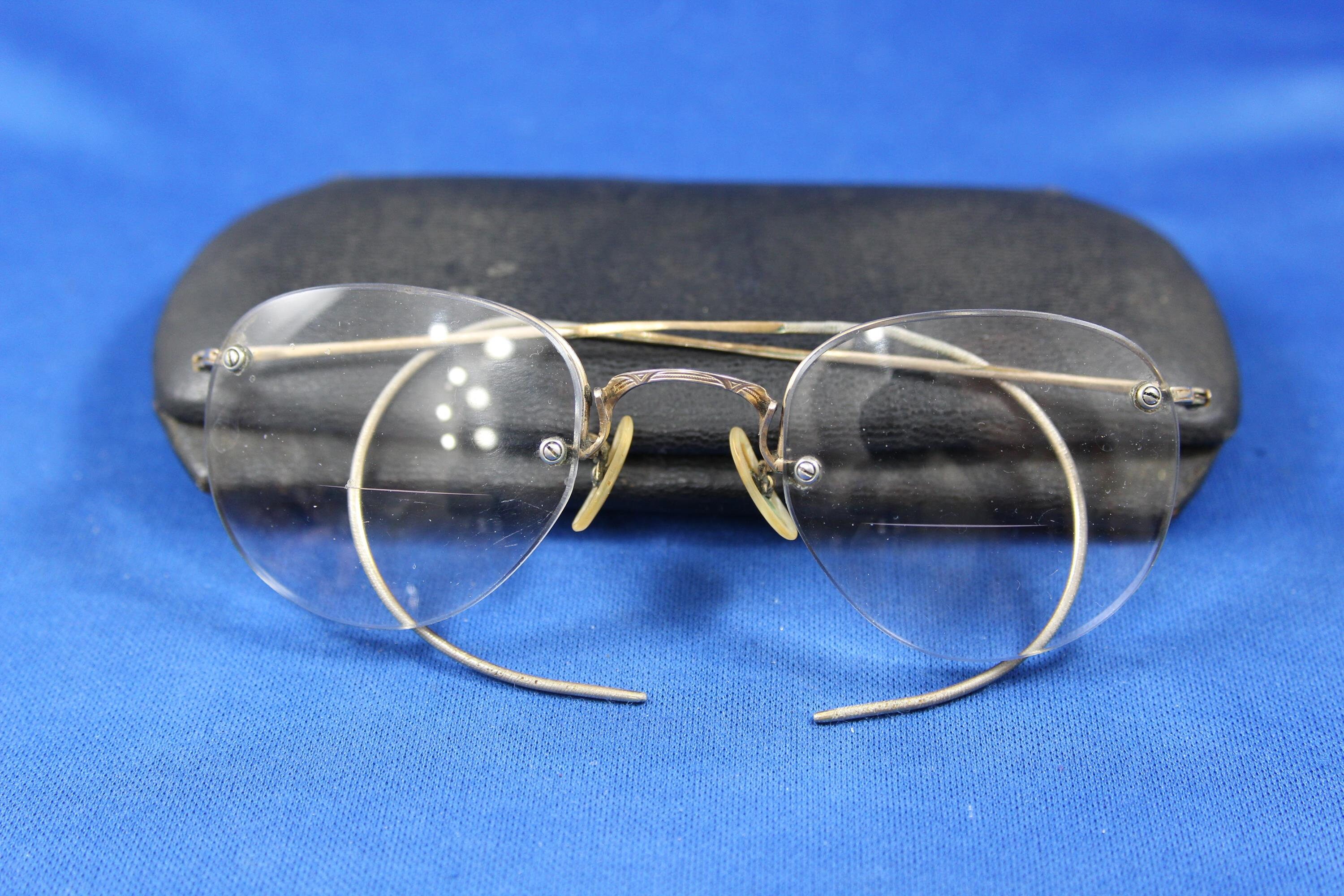 Shuron Optical Bifocal Eyeglasses, Vintage Art Deco Eyewear 