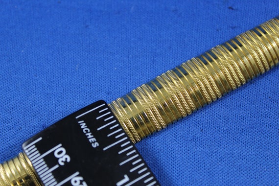 Lisner Choker Necklace, Gold tone Flex Collar, Fl… - image 7