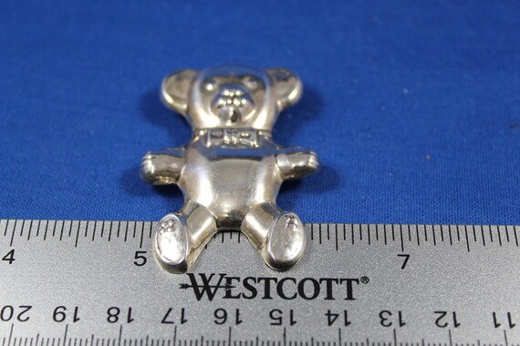 Sterling Silver Teddy Bear Brooch, Vintage Estate… - image 8