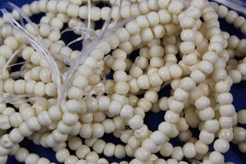 80 Beads 15 Strand or Bag of Approx Native American Type Jewelry White Off White Bone 6mm Bone Beads B6W