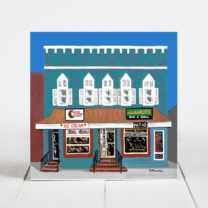 Ceramic Coaster, Naperville, Illinois, Cookie Dough Creations/Peanuts Bar & Grill, Painting the Town Series, Ceramic Tile, Home, Gifts