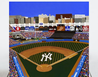 Ceramic Tile 8"x8" Trivet, New York Baseball, Yankee Stadium, New York, Ceramic Tile, Decorative Art, Sport Stadium Art, Home, Gifts