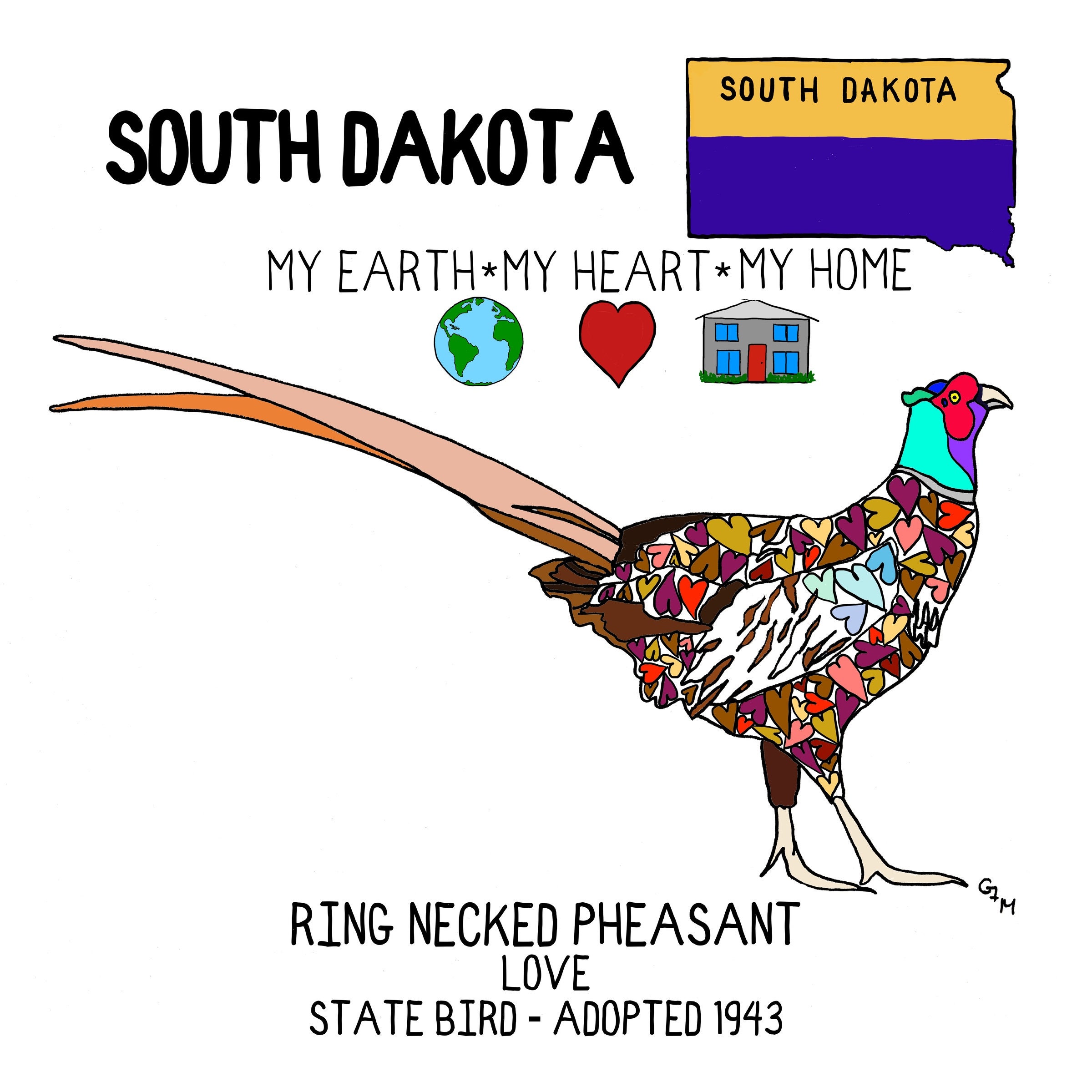 Ceramic Coaster South Dakota State Symbols Ring Necked - Etsy
