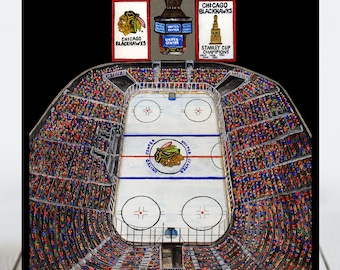 Ceramic Tile 8"x8" Trivet, Chicago Hockey, United Center, Illinois, Ceramic tile, Decorative Artwork, Sport Stadium Art, Gifts