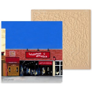 Ceramic Coaster, Naperville, Illinois, lululemon Athletica, Painting the Town Series, Ceramic Tile, Coaster, Art, Home, Gifts image 3