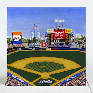 Ceramic Coaster, New York Baseball, Shea Stadium, New York, Ceramic Tile, Coaster, Decorative Art, Sport Stadium Art, Home, Gifts