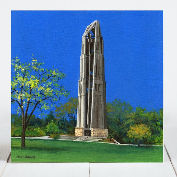 Ceramic Coaster, Naperville, Illinois, Painting the Town Series, Carillon at the Riverwalk, Ceramic Tile, Coaster, Art, Home, Gifts