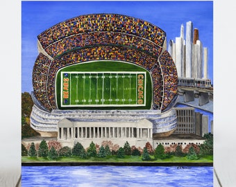 Ceramic Coaster, Chicago Football, Soldier Field Stadium, Illinois, Ceramic Coasters, Coaster, Decorative Artwork, Sport Stadium Art, Gifts