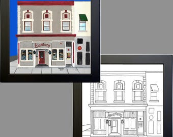 Naperville, Illinois, The Lantern, Print Wall Art, Line Drawing Art, Gallery Trio Artwork, JPG/PNG Instant Downloads