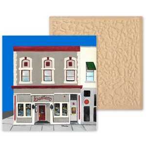 Ceramic Coaster, Naperville, Illinois, The Lantern Tavern & Grill, Painting the Town Series, Ceramic Tile, coaster, Art, Home, Gifts image 3