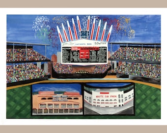 Chicago Baseball Art Print, Chicago Sports Team Giclee Print, Nostalgic Comiskey Park/White Sox Park Art Print, Chicago White Sox Baseball