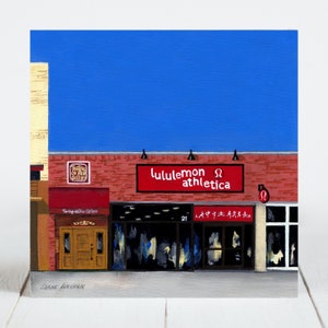 Ceramic Coaster, Naperville, Illinois, lululemon Athletica, Painting the Town Series, Ceramic Tile, Coaster, Art, Home, Gifts image 1