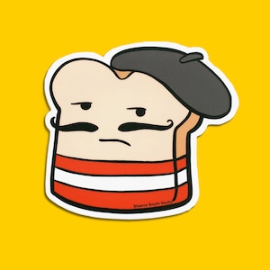 French Toast Vinyl Aufkleber Geschenk für Freund, wasserdichter Aufkleber, Geschenk für Frau, Geschenk für Mann, Essen Wortspiel Aufkleber, lustige Aufkleber