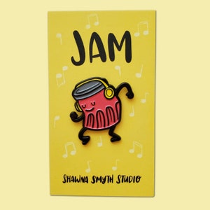 Jam Enamel Pin - Lapel Pin gift for friend, gift for girlfriend, gift for wife, gift for husband, anniversary gift, under 20 gift,strawberry