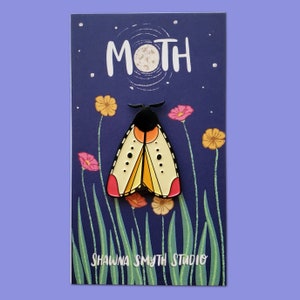 Moth Enamel Pin - Lapel Pin gift for friend, gift for girlfriend, gift for wife,gift for husband, anniversary gift, under 20 gift,strawberry
