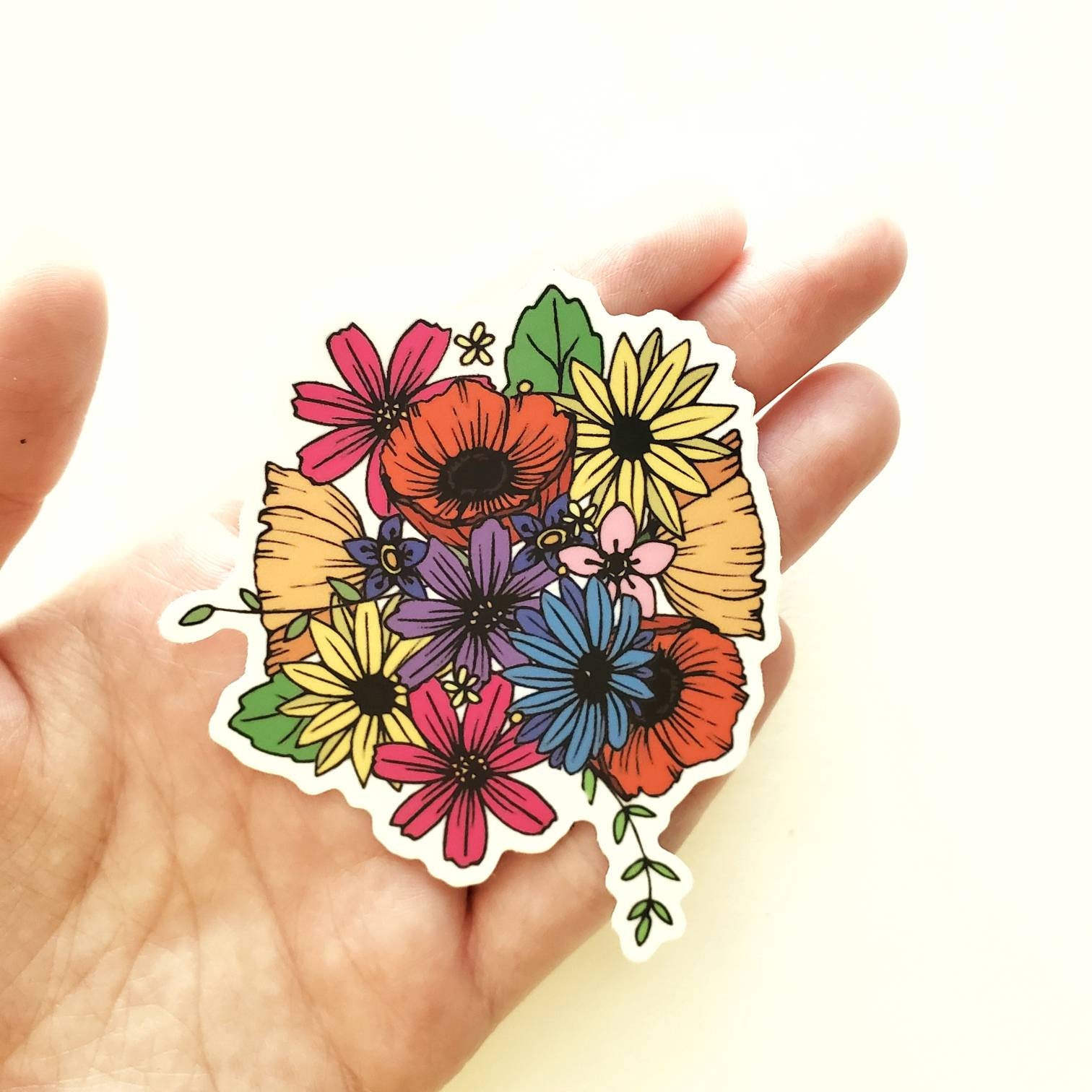 Wildflowers Vinyl Sticker Etsy