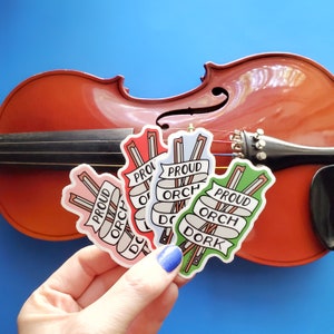 Orch Proud Orch Dork Orchestra Vinyl Sticker gift for friend, waterproof sticker, violin, viola, cello, bass, band, concert, high school