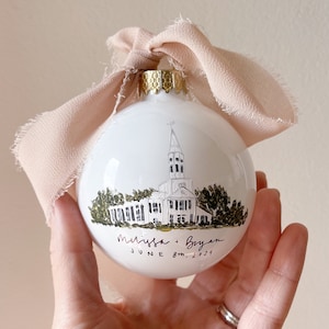 custom painted ornament, wedding portrait, housewarming gift, house portrait, personalized gift, realtor gift, ornament gift, moving gift