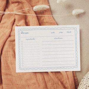 ausdruckbare Rezeptkarte, Rezeptkartenvorlage, Rezeptkarte digitaler Download, Gastgeschenk, neue Mama Geschenk, Familienrezepte