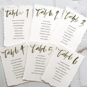wedding seating chart with table assignment, wedding table chart cards, hand torn table cards, wedding seating chart cards minimalist