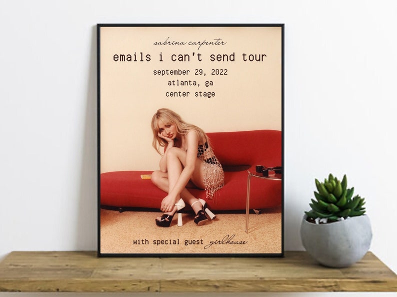 Custom Date Emails I Can't Send Tour Poster Sabrina Etsy