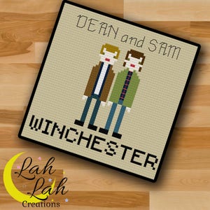 Dean and Sam-  Supernatural TV Show Counted Cross Stitch Pattern - Digital PDF