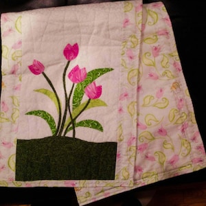 Motif de courtepointe appliqué tulipe - Téléchargement numérique au format PDF