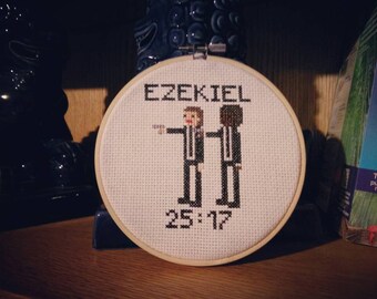 Ezequiel 25:17 - Película Pulp Fiction - Quentin Tarantino, Samuel L Jackson, John Travolta Patrón de punto de cruz contado - PDF digital