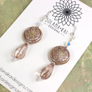 Star Earrings - Eight Pointed Star Earrings  - Star of Ishtar - Sacred Geometry Earrings -  Sparkly Crysral Drop Earrings - Bellingham - PNW