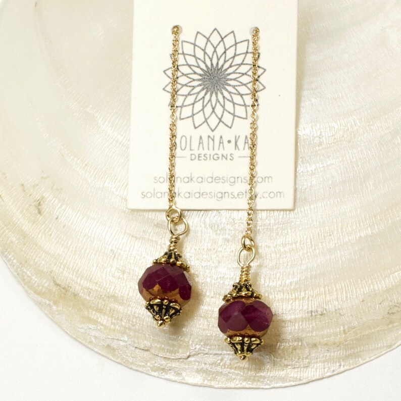 Purple Earrings For Her Purple Drop Earrings Purple Jewelry For Women Romantic Drop Earrings Solana Kai Designs