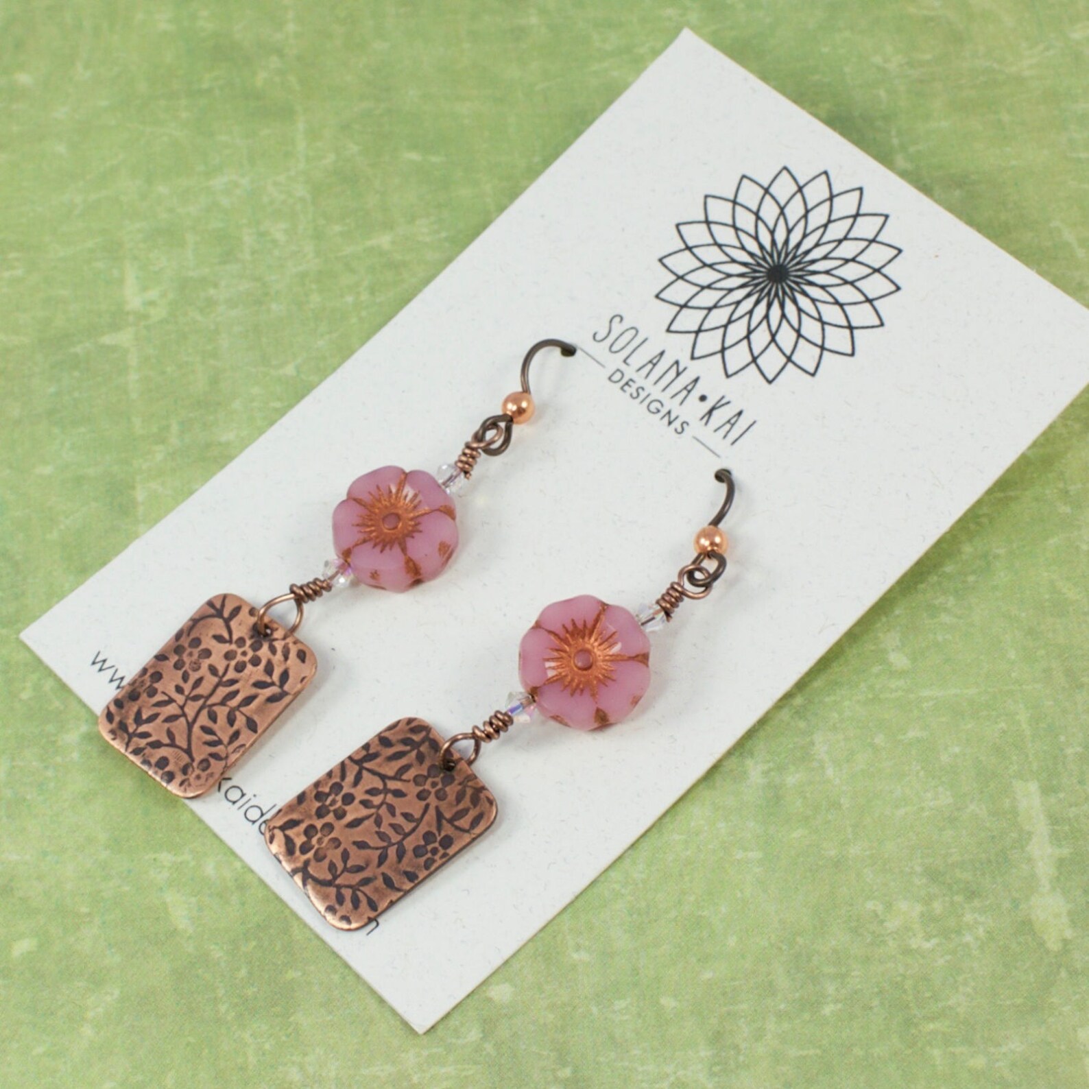 Pink Flower Earrings for Her Floral Jewelry for Her Floral Etsy