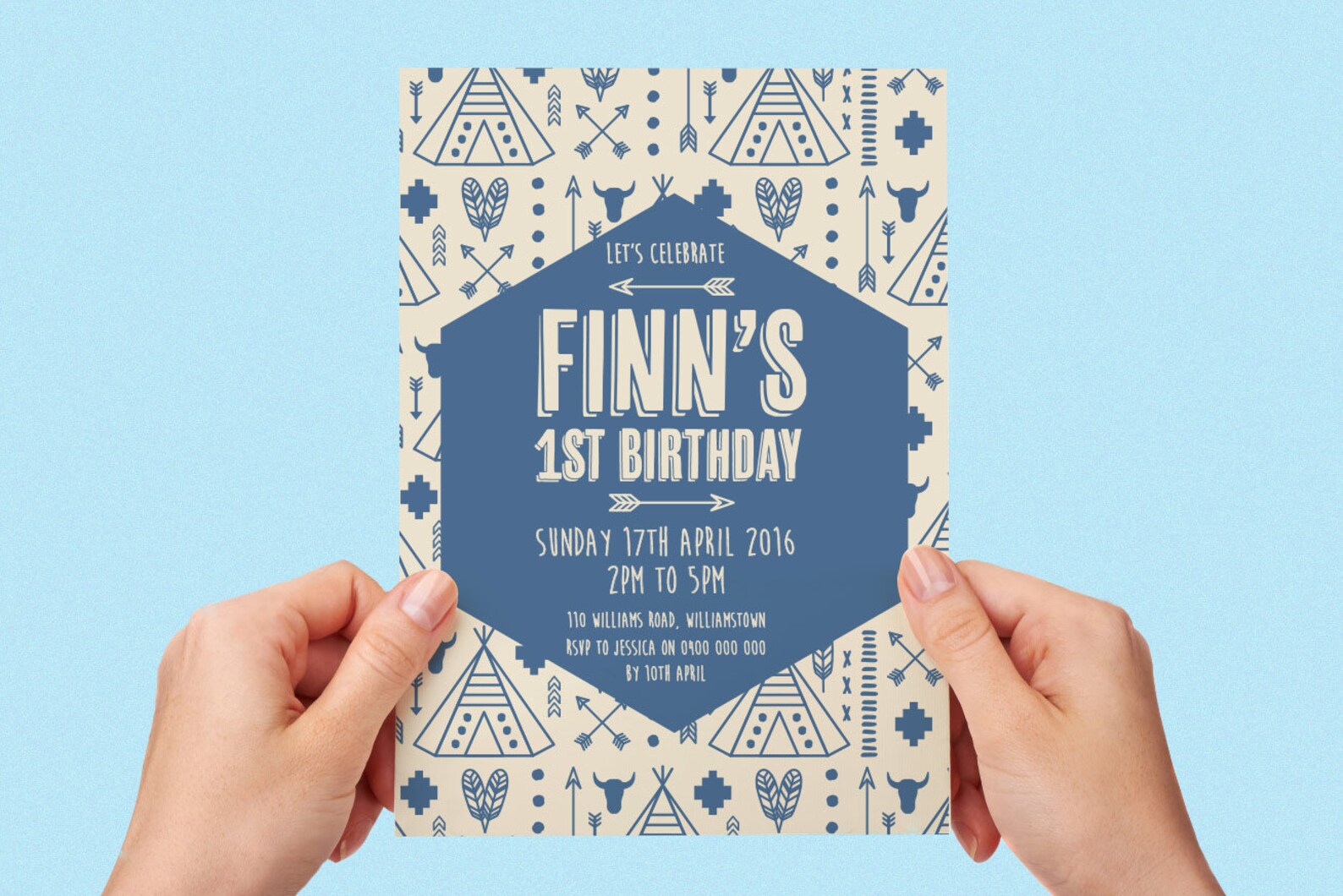 Tribal Invite Hipster Birthday Tribal Printable Invite Custom - Etsy ...