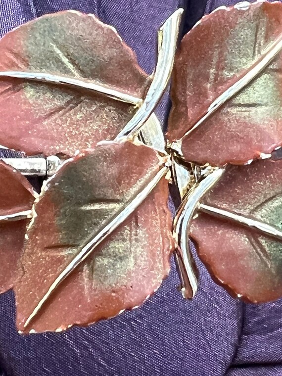 Leaf hinged cuff bracelet, vintage - image 2