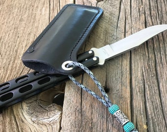 Kershaw Lucha and Bear&Son 114 Leather Knife Sheath - Knife and Lanyard NOT included