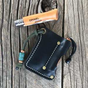 Leather Slip for OPINEL No. 6 Pocket Knife with AAA Flashlight - EDC-06a