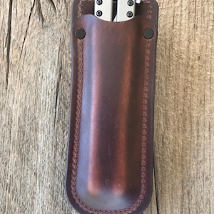 Leather Sheath w/Belt Clip - Kershaw Lucha or Bear&Son 114 - Pick your Leather, Size, Thread and Rivet color (KNIFE NOT INCLUDED) bild 2