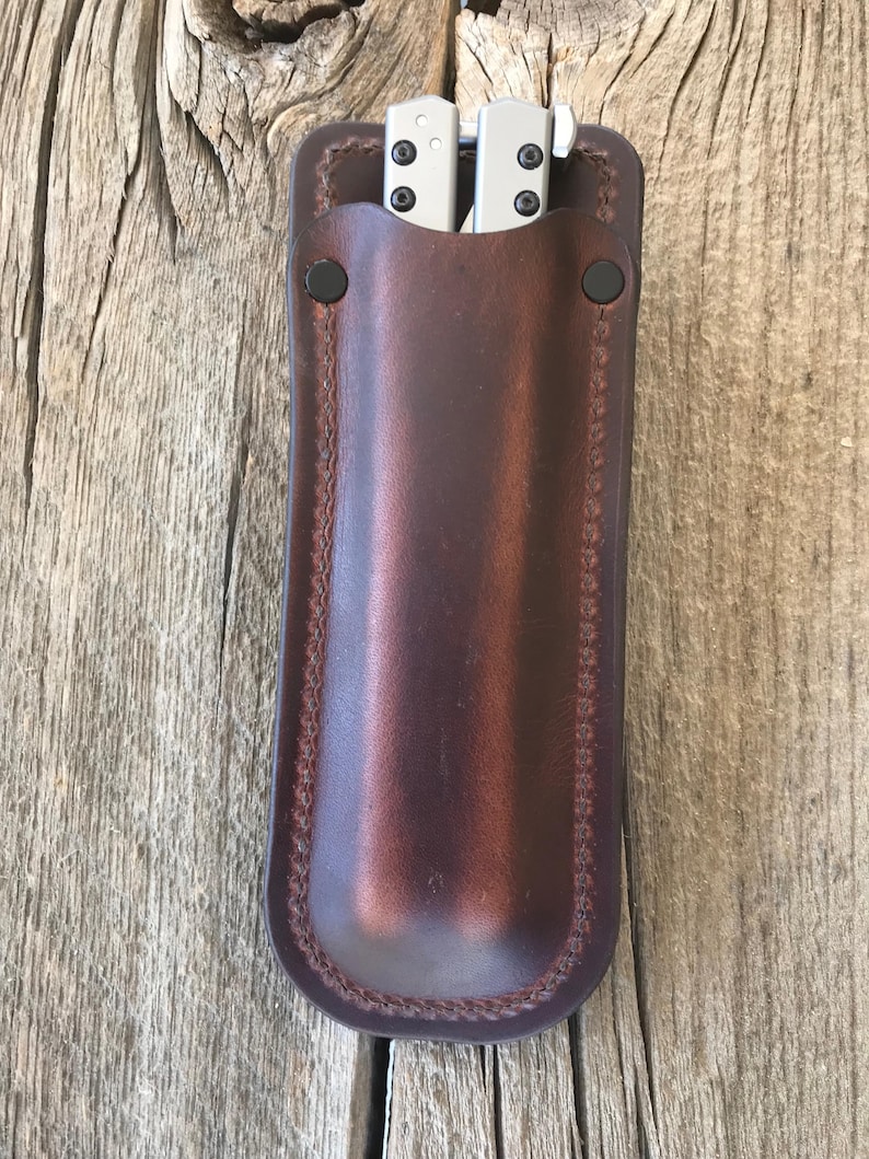Leather Sheath w/Belt Clip - Kershaw Lucha or Bear&Son 114 - Pick your Leather, Size, Thread and Rivet color (KNIFE NOT INCLUDED) bild 2
