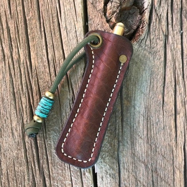 Leather Pocket Pen Slip Lanyard - Build Your Own - Pick your leather Color, Thread, RIvet & Grommet Color