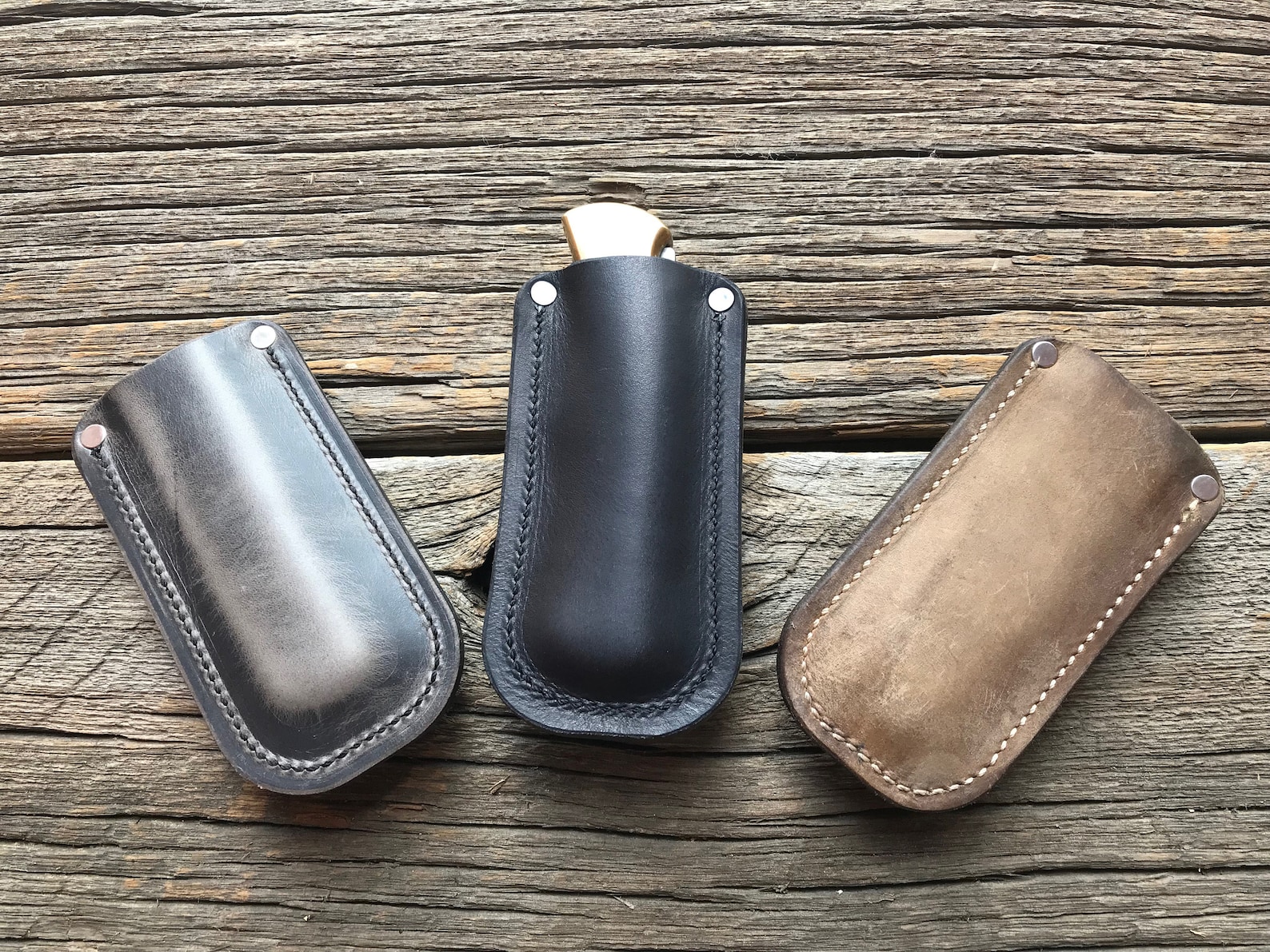 BUILD YOUR OWN Leather Pocket Knife Slip With Belt Clip Etsy Canada