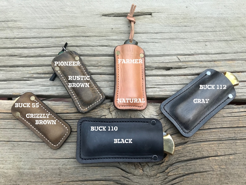 BUILD YOUR OWN Leather Pocket Knife Slip With Belt Clip Etsy