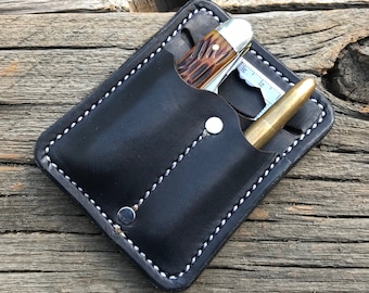 Leather Gear Caddy, Swiss Army Knife, Pen Holder, Personalized