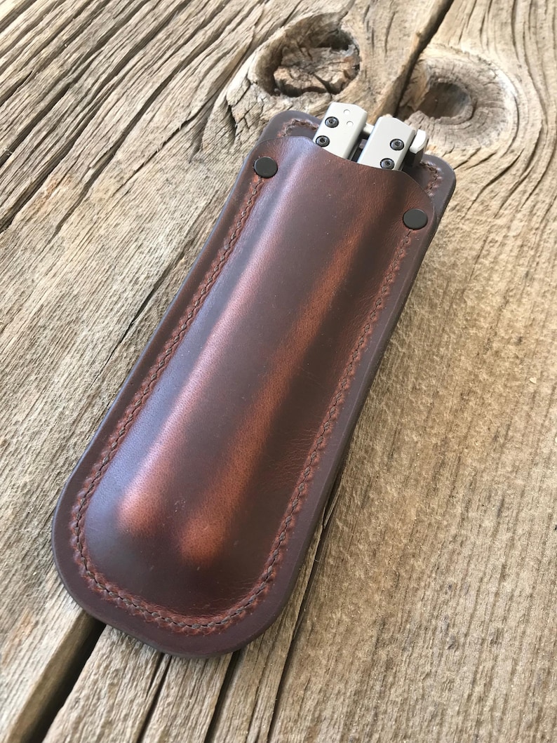 Leather Sheath w/Belt Clip - Kershaw Lucha or Bear&Son 114 - Pick your Leather, Size, Thread and Rivet color (KNIFE NOT INCLUDED) bild 5