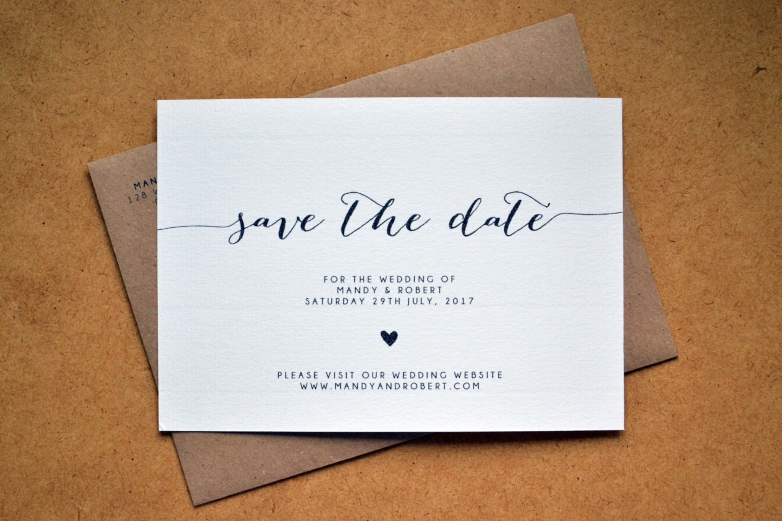 PRINTABLE Save the Date PDF Personalised Calligraphy Heart  Etsy